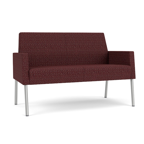 Lesro Mystic Lounge Reception Loveseat, Silver, RF Nebbiolo Upholstery ML1501 - main